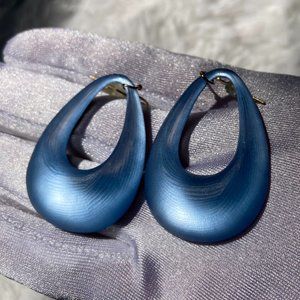 $155 ALEXIS BITTAR Light Blue Lucite Drop Earrings w/ 10K Gold plated hooks